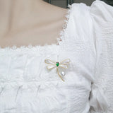 Dragonfly Brooch with Pearl and Shell, Costume Jewelry Accessory