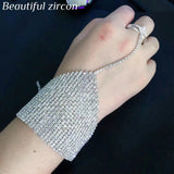 Rhinestone Chain Bracelet Crystal Wedding Jewelry Dance Gloves