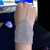 Rhinestone Chain Bracelet Crystal Wedding Jewelry Dance Gloves