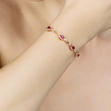 Rose Red Tourmaline Gem Bracelet