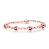 Rose Red Tourmaline Gem Bracelet