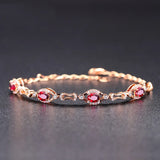 Rose Red Tourmaline Gem Bracelet