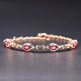 Rose Red Tourmaline Gem Bracelet