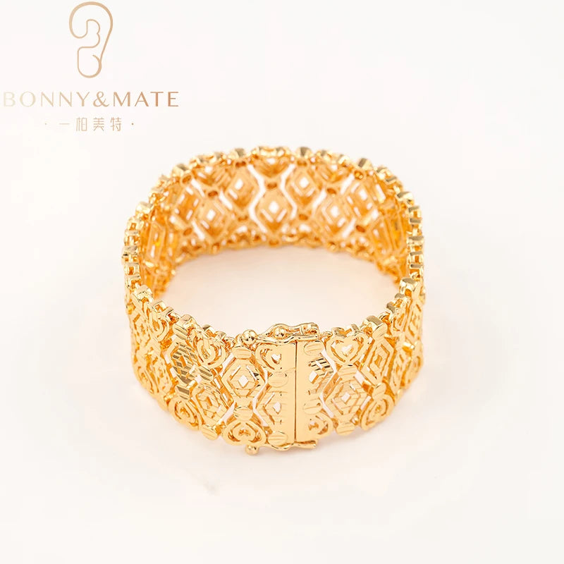 Customized 18K Gold-Plated Cuban Chain Bracelet