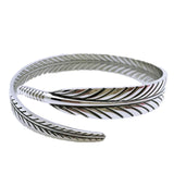Silver Retro Feather Open Bracelet Jewelry