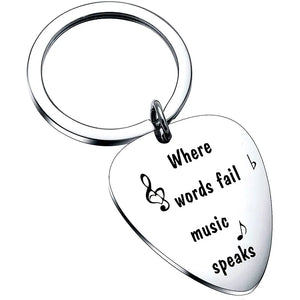 Guitar Picks Keychain - Music Lover Gift Idea