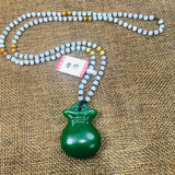 Green Jade Good Luck Blessing Pendant with Chain - Sweater Chain