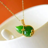Green Chalcedony Gourd Pendant Necklace