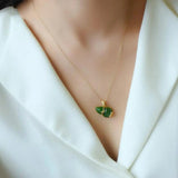 Green Chalcedony Gourd Pendant Necklace