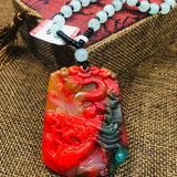 Dragon Pendant Light Green Bead Chain Good Luck