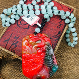 Dragon Pendant Light Green Bead Chain Good Luck