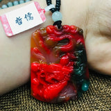 Dragon Pendant Light Green Bead Chain Good Luck