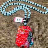 Dragon Pendant Light Green Bead Chain Good Luck