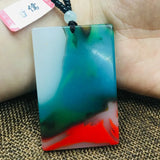 Colorful Stone Pendant with Light Green Bead Chain