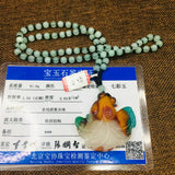 Yellow Baby Goldfish Pendant with Green Bead Chain