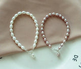 Cultured Freshwater Pearl Wild Bracelet 925 Sterling Silver Purple 4-6MM