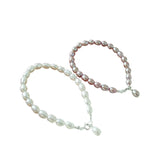 Cultured Freshwater Pearl Wild Bracelet 925 Sterling Silver Purple 4-6MM