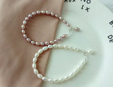 Cultured Freshwater Pearl Wild Bracelet 925 Sterling Silver Purple 4-6MM