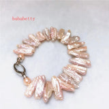 Freshwater Light Purple Pearl Bracelet with 925 Sterling Silver Clasp