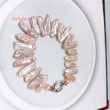Freshwater Light Purple Pearl Bracelet with 925 Sterling Silver Clasp