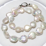 12x16mm Reborn Keshi Pearl Necklace 925 Sterling Silver Clasp