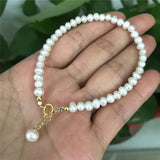 Natural Freshwater Pearl Bracelet 925 Sterling Silver Clasp