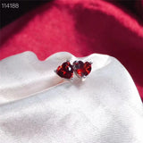 Natural Garnet Ear Studs Lady Charm 925 Silver Compact Fashionable