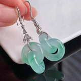 Chrysoprase Interlocking Earrings Silver Jewelry