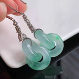 Chrysoprase Interlocking Earrings Silver Jewelry