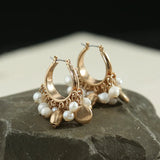 Boho Gold-Plated Natural Pearl Earrings