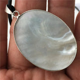 Natural Shell Pendant Necklace 35X50 MM 18 Inches
