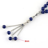 Lapis Lazuli 33 Beads Islamic Muslim Tasbih Allah 8mm Prayer Beads Bracelet Man
