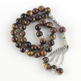 Natural Stone Tiger Eye 33 Prayer Beads Tasbih Bracelet