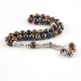 Natural Stone Tiger Eye 33 Prayer Beads Tasbih Bracelet