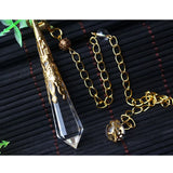 Natural Crystal Pendulum for Dowsing Reiki Chakra Healing Charms Necklace