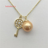 Shell Pearl Key Necklace 16 Inches