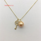 Shell Pearl Key Necklace 16 Inches