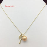 Shell Pearl Key Necklace 16 Inches