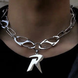 R Letter Necklace Hip Hop Men's and Women's Accessories