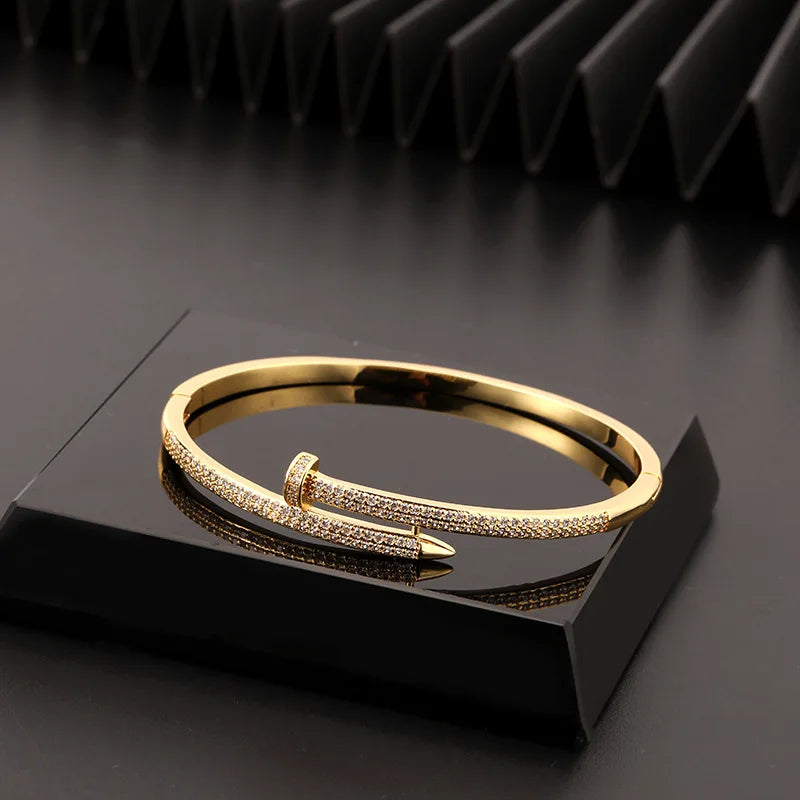 Luxury Zircon Nail Opening Women's Bracelet