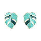 Oil Dripping Lucky Leaf Earrings - East Gate Plant Leaf Design