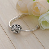 925 Sterling Silver Bracelet with Crown Bead, Hearts and Infinity Charms
