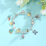 Egyptian Pharaoh Series Beads Pendant S925 Sterling Silver Bracelet DIY Access.