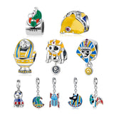 Egyptian Pharaoh Series Beads Pendant S925 Sterling Silver Bracelet DIY Access.