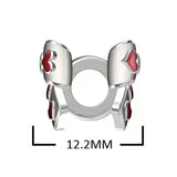 S925 Silver Butterfly Heart Pendant Gift beads DIY collection Bracelet