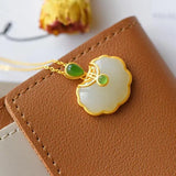 Silver Hetian Jade Ruyi Pendant for Women, Mother Memorial