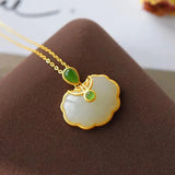 Silver Hetian Jade Ruyi Pendant for Women, Mother Memorial