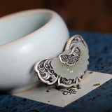 Chalcedony Butterfly Brooch Pendant Silver Jewelry