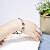 Natural Hetian Jade Winding Craft Bracelet Retro Charm Women's Silver Jewelry