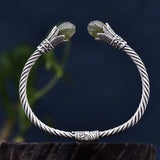 Natural Hetian Jade Winding Craft Bracelet Retro Charm Women's Silver Jewelry